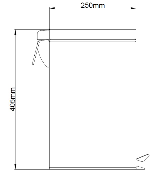 Мусорное ведро 12 л., хром, Azario Rina - AZ-301-12L