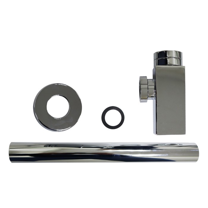 Сифон для раковины G 1 1/4, без выпуска, квадрат, латунь, хром Azario, Basic - AZ-109-CHR