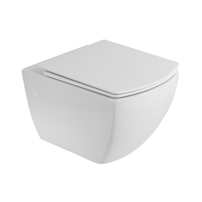 Чаша унитаза подвесного, безободкового BelBagno, глянцевый белый, Carina арт. BB514CHR