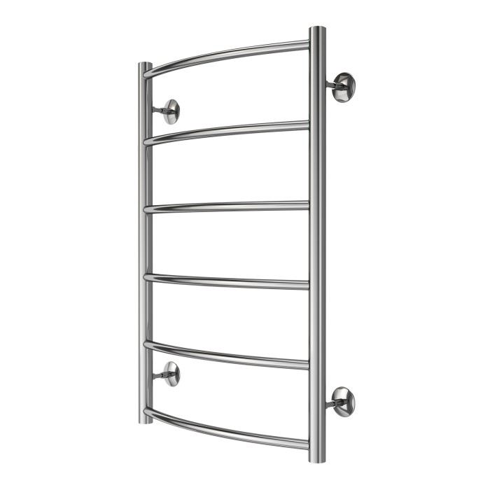 Полотенцесушитель водяной 500/800 6 секций, нижнее/диагональное подключение, 1/2", хром, Verona Azario - AZ04158