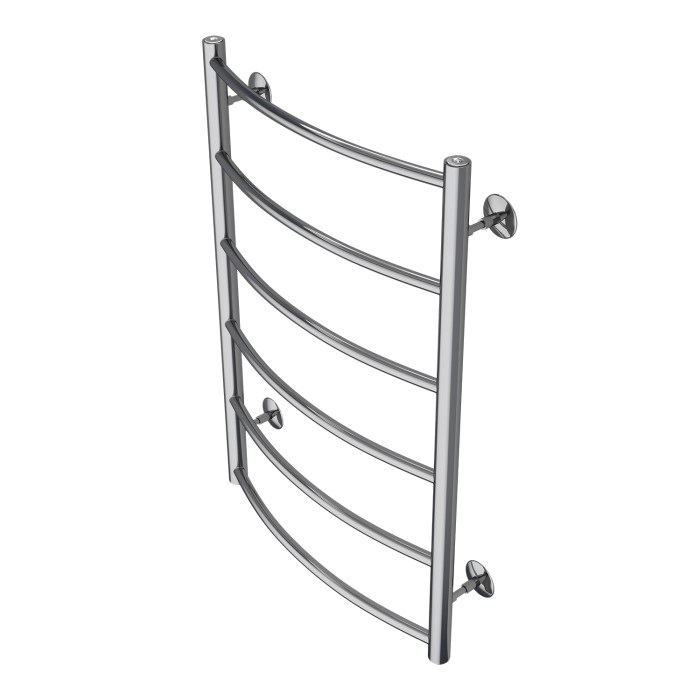 Полотенцесушитель водяной 500/800 6 секций, нижнее/диагональное подключение, 1/2", хром, Verona Azario - AZ04158