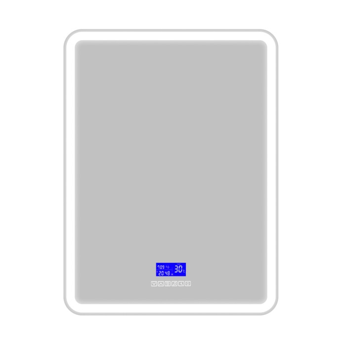 Зеркало 60x80, прямоугольное, с встроенным светильником, сенсорным выключателем, цифровым термометром, радио, BelBagno Marino арт. SPC-MAR-600-800-LED-TCH-RAD