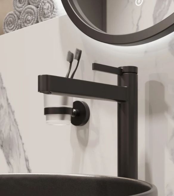 Смеситель для раковины Hansgrohe Finoris 260 матовый черный арт. 76070670 