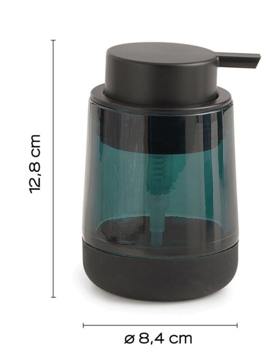 Настольный стеклянный дозатор с черной пластиковой помпой Nicole Gedy, NC80(07) цвет: зеленый