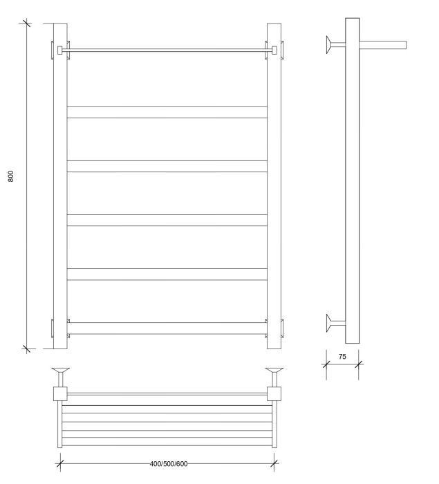 Полотенцесушитель водяной 80x40 Корсико 1 СП (хром) Secado арт. 4603759400181