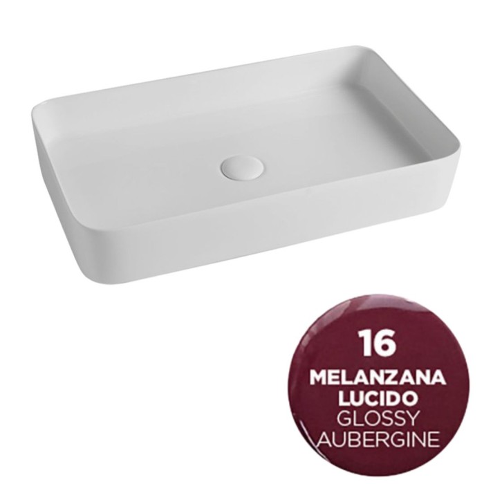 Накладная раковина 65x40xh11 см, Olympia ceramica Smash, баклажан глянцевый арт. SMA42RE65016