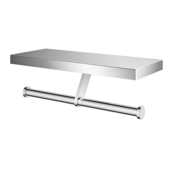 Двойной держатель для туалетной бумаги с полкой, Wonzon &amp; Woghand, WW-V3802-CR цвет: хром