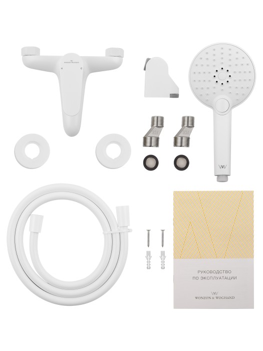 Смеситель для ванны с душем, Wonzon & Woghand Alfa, WW-AE3204-MW цвет: белый