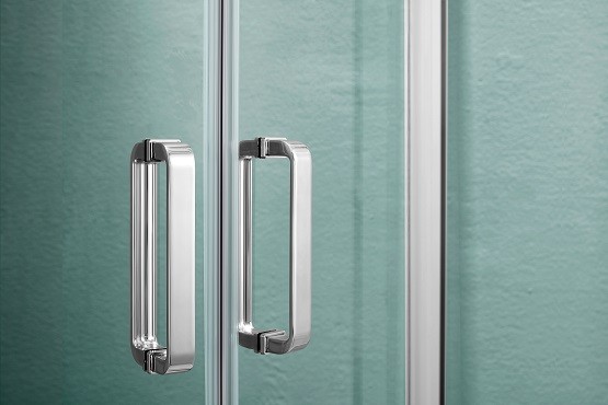 Душевая дверь двухэлементная стекло прозрачное, раздвижная1000x2000 профиль хром, Aquatek арт. AQ ARI RA 10020CH