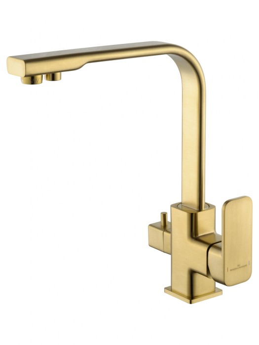 Смеситель для кухни c подключением фильтра, Wonzon &amp; Woghand, WW-88458004-BG цвет: золото