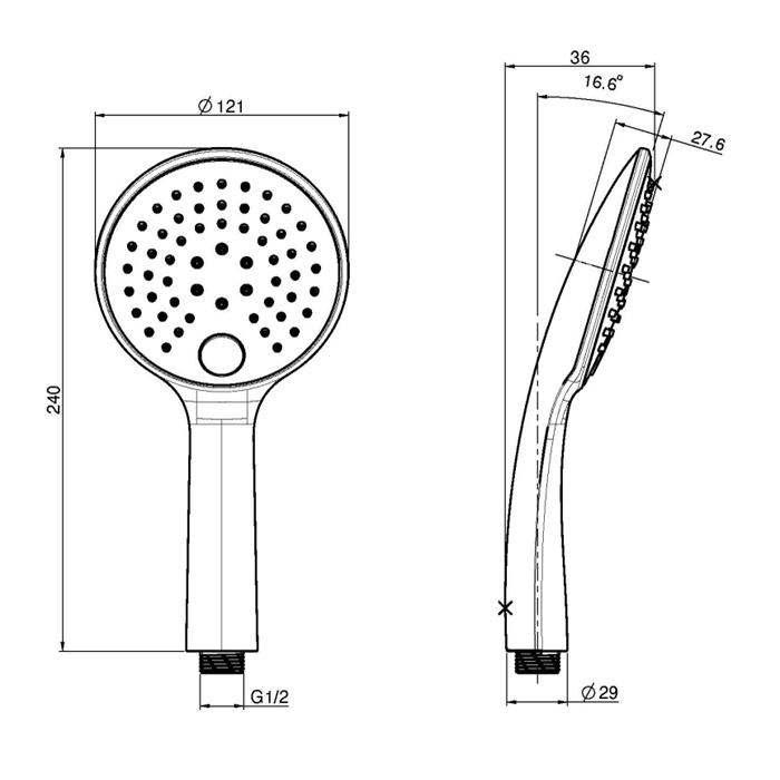 Fima Carlo Frattini Ручной душ на 3 режима, Wellness, F2736CR цвет: хром