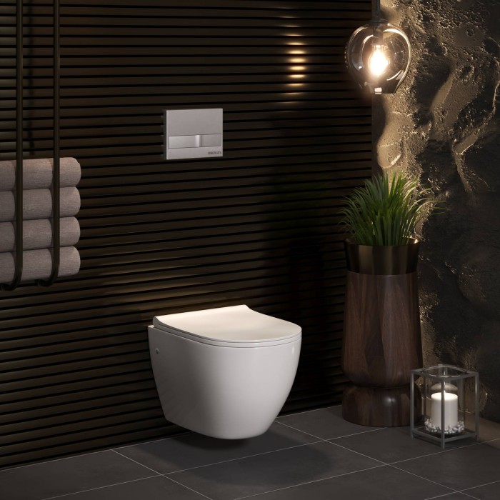 Комплект унитаза OKUS с инсталляцией NOVUM, кнопка L3, сиденье Toma Slim SO, Berges арт. 043205