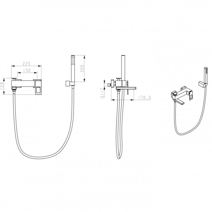 Смеситель для ванны, белый, Q Boheme 143-WCR