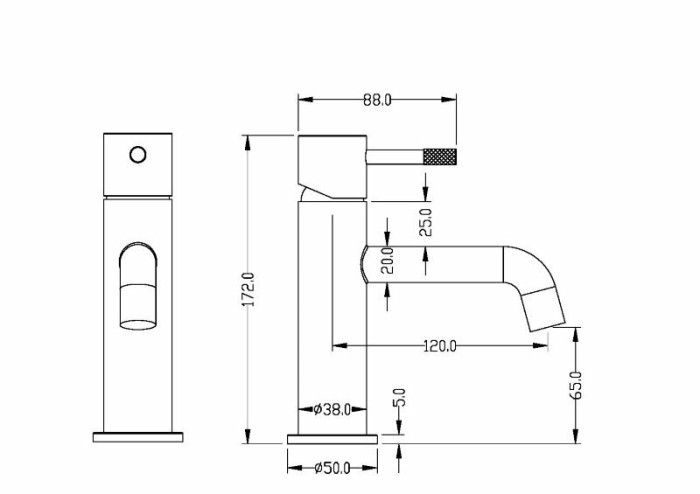 Смеситель для раковины, серый, Venturo Boheme 371-SGM