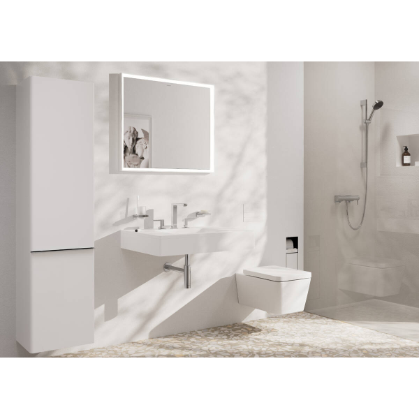 Смеситель для раковины EcoSmart+, с донным клапаном Push-Open, Hansgrohe Tecturis E, хром арт. 73030000