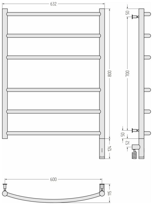 Сунержа Электрический полотенцесушитель 1200x600, Галант 3.0, 05-5801-8060 цвет: состаренная бронза
