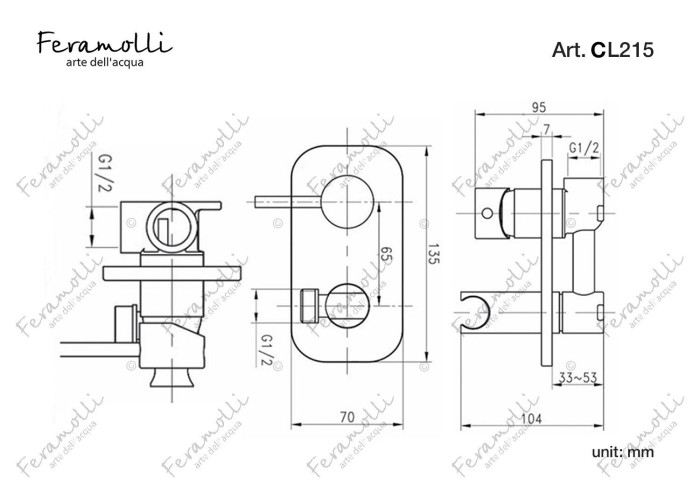 Гигиенический душ, хром, Pura Feramolli - CL215