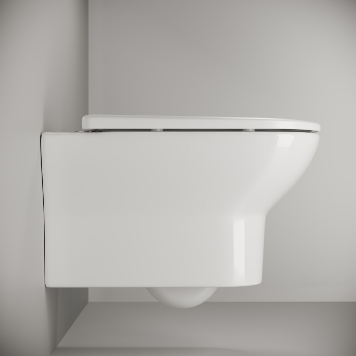 Подвесной унитаз с сиденьем Ceramicanova Enjoy, белый арт. CN1104E