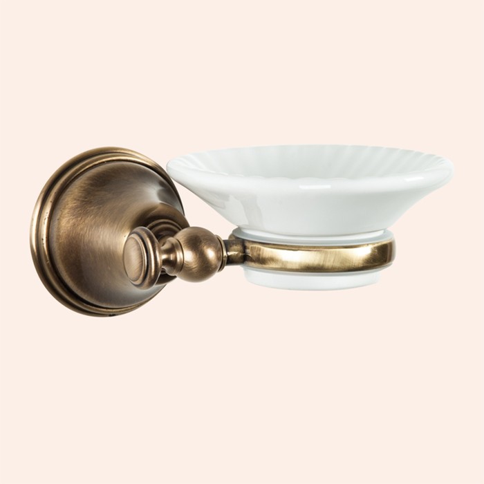 Подвесная мыльница, керамическая белая, Harmony бронза, Tiffany World - TWHA106br