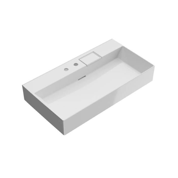 Раковина подвесная с двумя отверстиями 90x48см, Logica Kerama Marazzi, белый - LO.wb.90.2