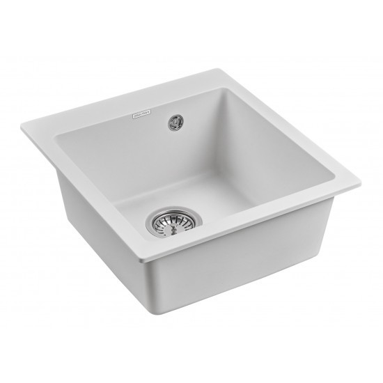 Мойка для кухни гранит 460х510 Paulmark KANTE 45, белый - PM104651-WH