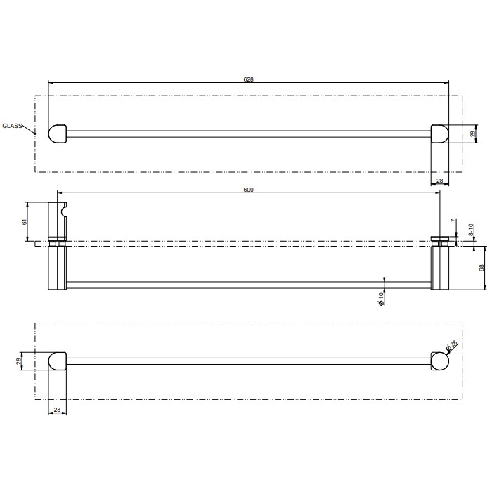 Полотенцедержатель 60 см, Gessi Rilievo, хром арт. 59566#031