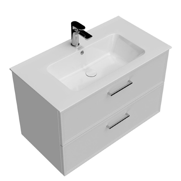 Тумба подвесная 85 см, 2 ящика, Piano classic Kerama Marazzi, белый - PIA.CL.85\WHT.M