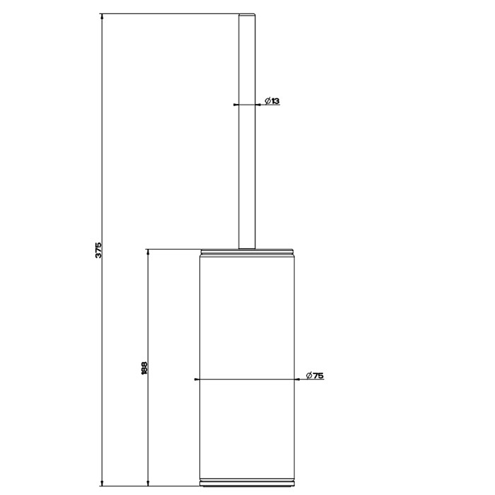 Ершик напольный, Gessi 316, brushed black metal pvd арт. 54743#707