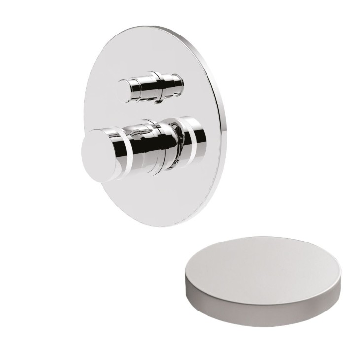 Встраиваемый смеситель для душа, однорычажный, с кнопкой-переключателем, на 2 режима, Giulini My ring, белый матовый арт. MR0063BO