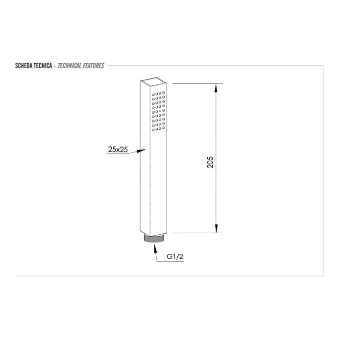 Ручной душ черный матовый, Remer, 317SDNOX
