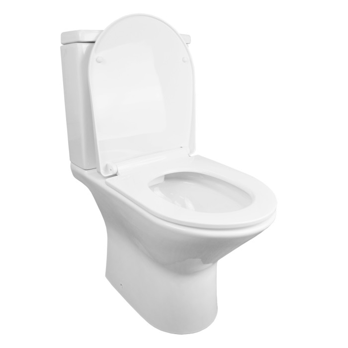 Унитаз-компакт 370х615х790 напольный, безободковый в комплекте с бачком и сиденьем микролифт, Azario FRETTA NEW арт. AZ-1223B