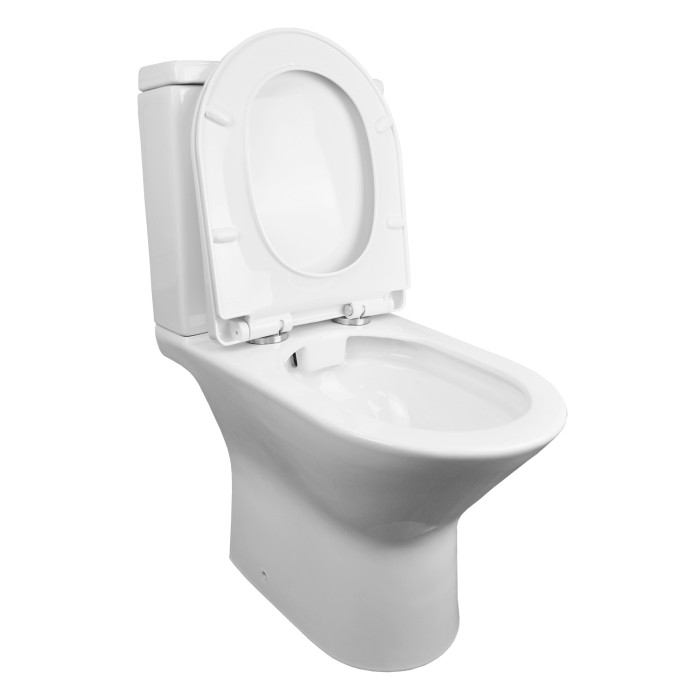 Унитаз-компакт 370х615х790 напольный, безободковый в комплекте с бачком и сиденьем микролифт, Azario FRETTA NEW арт. AZ-1223B