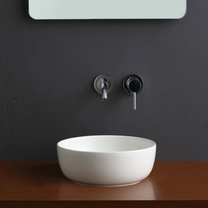 Раковина накладная, без перелива, без отверстий, цвет белый матовый, Scarabeo Glam - 1808 41