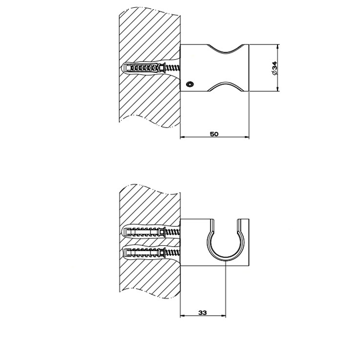 Держатель неподвижный для душевой лейки, Gessi Shower316, шлифованная сталь арт. 54157#239