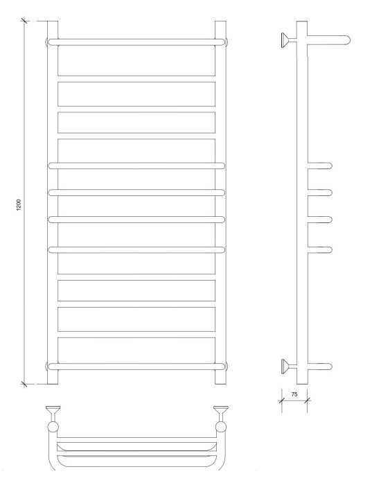 Полотенцесушитель водяной 120x40  (хром) Secado арт. 4673739246351
