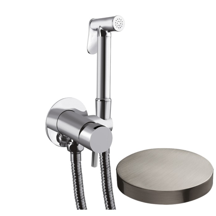 Внешняя часть гигиенического душа со смесителем, Giulini My future, никель матовый арт. SH25/MFEPNKO