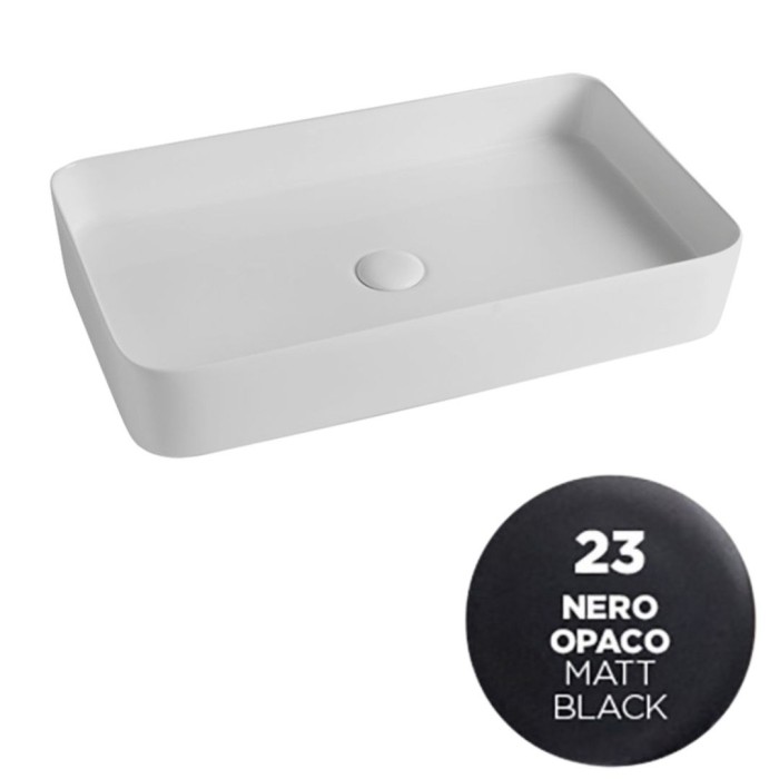 Накладная раковина 65x40xh11 см, Olympia ceramica Smash, черный матовый арт. SMA42RE65023