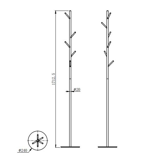 Вешалка напольная для ванной комнаты, Wonzon & Woghand, WW-V4306-GM цвет: графит