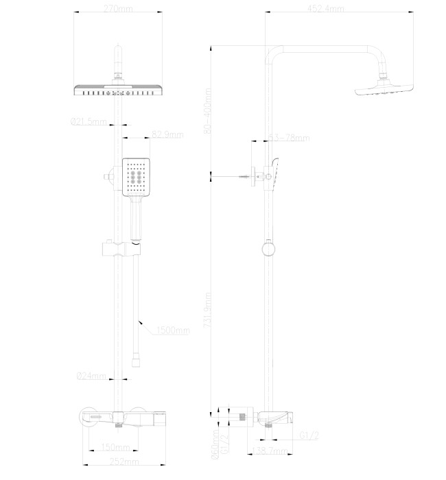 Душевая система, Wonzon & Woghand, WW-AE33110-MW цвет: белый