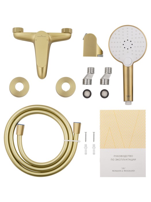 Смеситель для ванны с душем, Wonzon & Woghand Alfa, WW-AE3204-BG цвет: золото