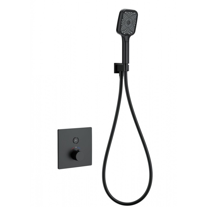 Смеситель для душа с термостатом встраиваемый, Wonzon &amp; Woghand, WW-D1017-B-MB цвет: черный