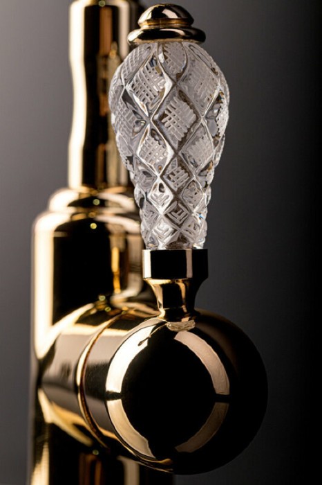 Смеситель для душа, золото, Vogue Crystal Boheme 214-CRST