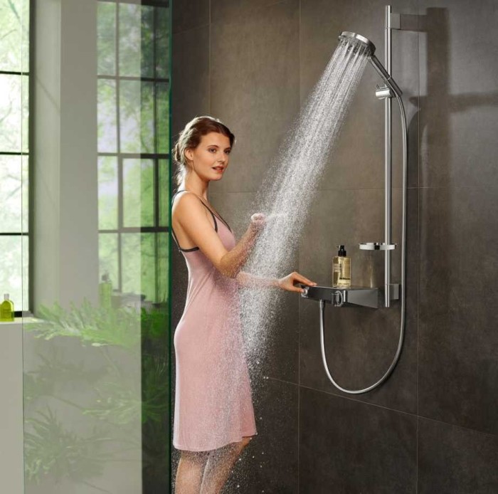 Душевой гарнитур PowderRain со штангой 90см и мыльницей Raindance Select S Hansgrohe, хром арт. 27667000