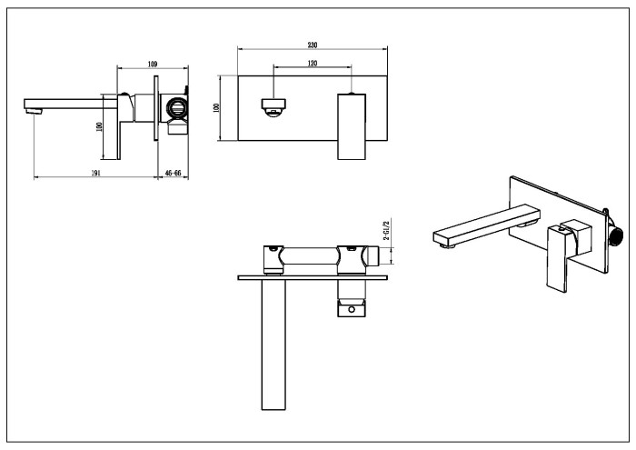 Смеситель для раковины, Matt Black, Qubic Boheme 475-B