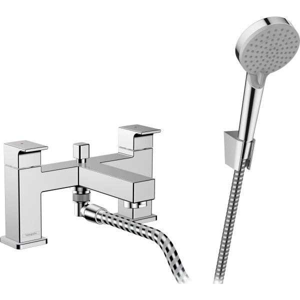 Смеситель для ванны на 2 отверстия, и ручной душ Vario, Hansgrohe Vernis Shape, хром арт. 71462000