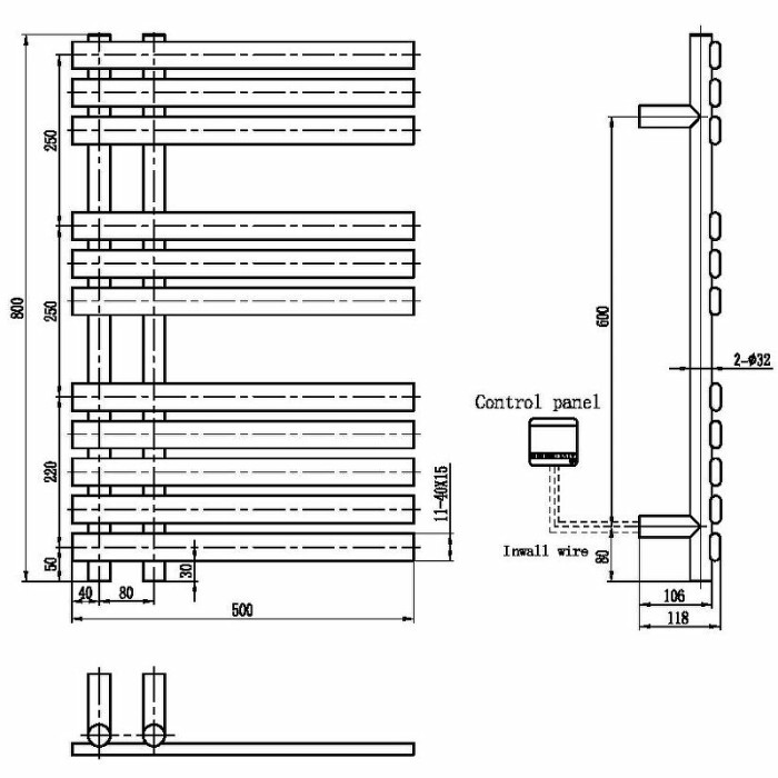 Электрический полотенцесушитель, серый, Venturo Boheme 723-GM