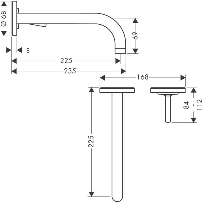 Смеситель для раковины Uno Axor, шлифованный никель арт. 38113820