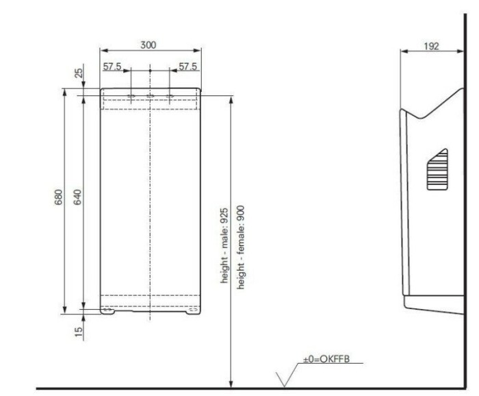 Сушилка для рук, настенный, Public TOTO, TYC405G цвет: хром