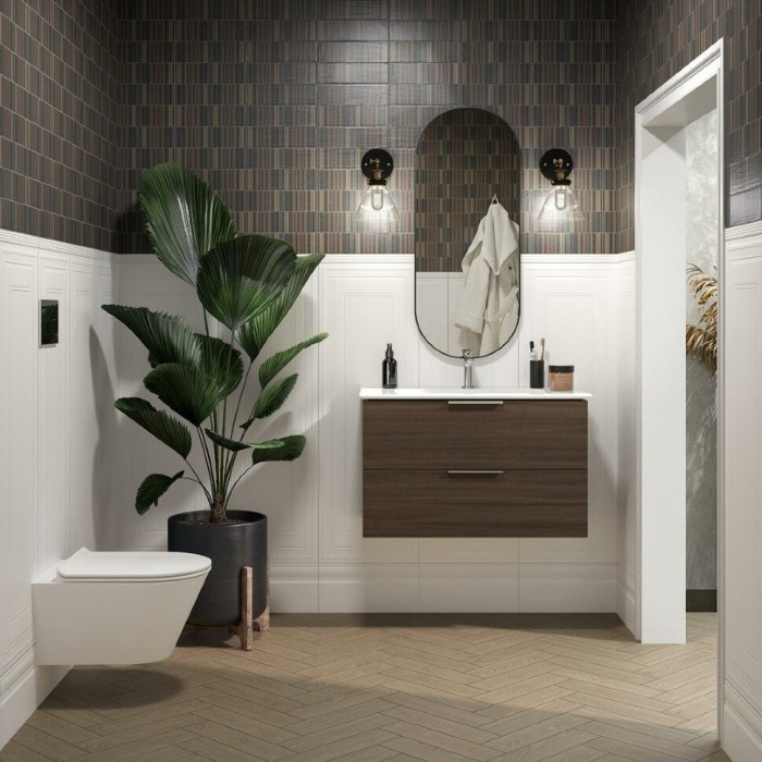 Тумба подвесная 85 см, 2 ящика, Piano forte Kerama Marazzi, коричневый - PI.F.85\OLM