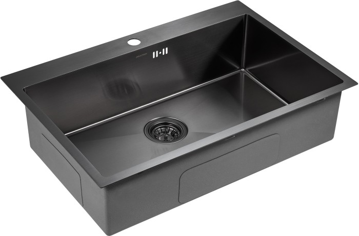 Мойка для кухни нержавеющая 750х510мм Paulmark VAST, вороненая сталь - PM217551-GM